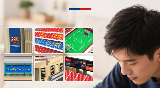 Klocki konstrukcyjne CaDA Barcelona Spotify Camp Nou Stadion 728 elementów