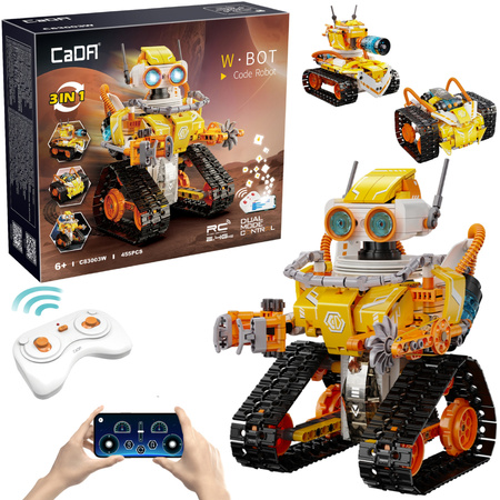 Klocki konstrukcyjne CaDA model robot W.Bot zdalnie sterowany Code Robot RC 3w1 455 elementów 