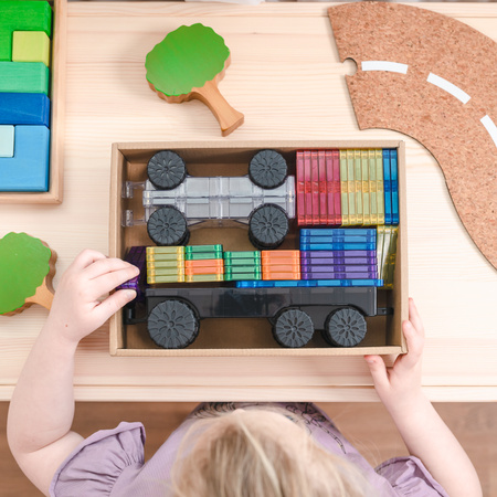 CONNETIX Rainbow Transport Pack Kreatywne klocki magnetyczne 50 elementów