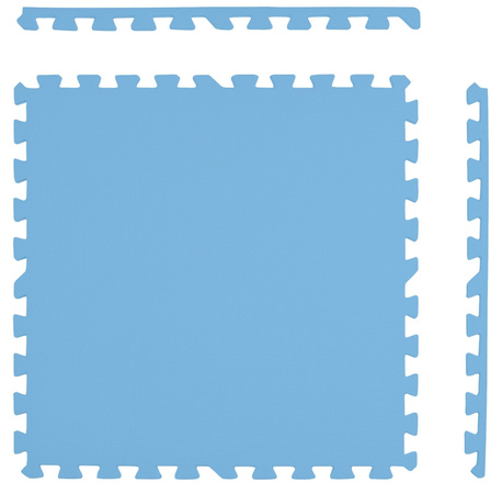 Mata piankowa podłogowa Humbi 180x120 Duże puzzle piankowe wodoodporne bezpieczne 6 szt. żółty, błękitny, różowy