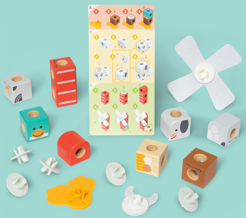 Klocki Drewniane Zwierzątka Blockables Na Farmie Melissa & Doug 16 El.