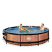 Basen ogrodowy okrągły 360x76 cm z pompą filtrującą i zadaszeniem brązowy