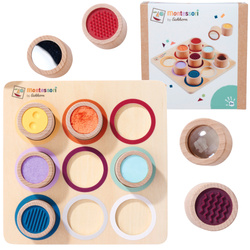 Montessori Drewniana Tablica Sensoryczna dla Dzieci 10 Elementów