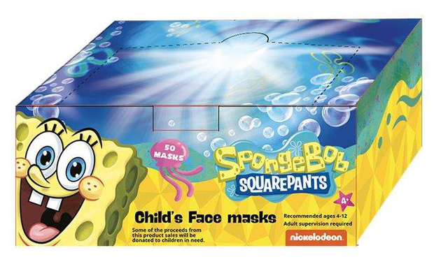 Maseczka jednorazowa SpongeBob zestaw 10 szt maska dla dzieci
