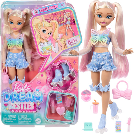 Barbie Dream Besties Skate Party Zestaw Malibu Lalka modowa + akcesoria