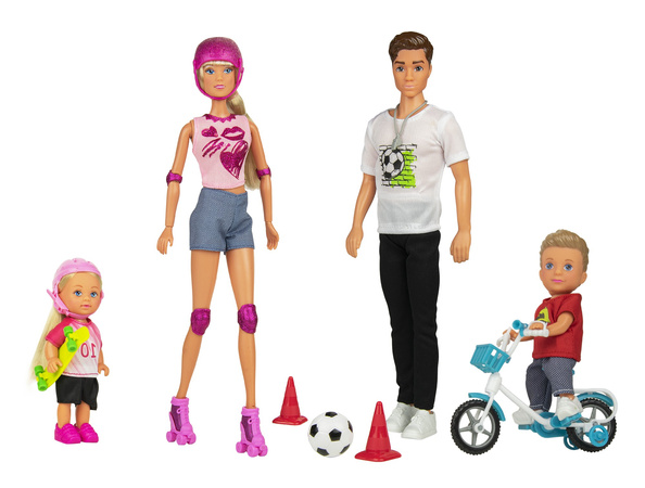 OUTLET Steffi Love Zestaw lalek rodzina sportowa Steffi, Kevin i dzieci WADLIWY