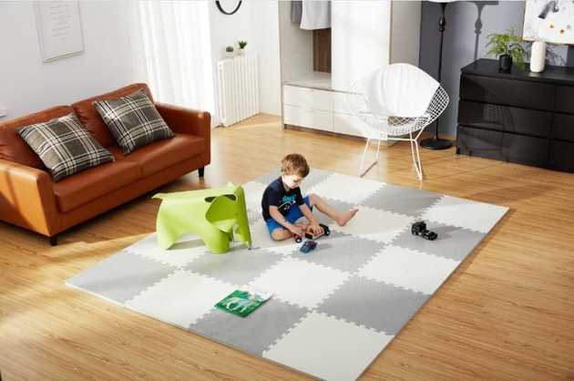 Mata piankowa podłogowa Humbi 120x60 Duże puzzle piankowe wodoodporne bezpieczne 2 szt. szary