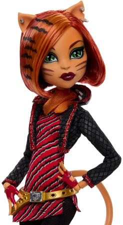 Lalka kolekcjonerska Monster High Toralei Reprodukcja Tygrysek 27 cm + akcesoria ubrania Straszyceum