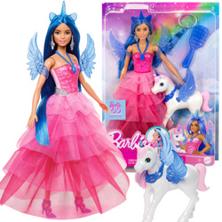Barbie lalka Sapphire i skrzydlaty jednorożec + akcesoria Szczypta magii