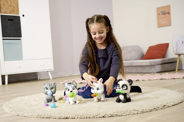 Pamper Petz Panda Interaktywna figurka pije sika + akcesoria Pieluszkowy Gang