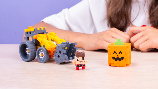 Klocki konstrukcyjne Mini Waffle Farmer Ładowarka czołowa 50 elementów Marioinex