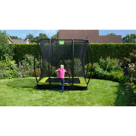Trampolina ogrodowa z siatką zabezpieczającą Sillhouette 153x214 cm zielona