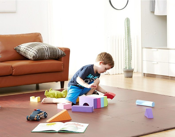 Humbi Puzzle piankowe Mata piankowa panele ciemne 62 x 62 x 1 cm 4 szt.