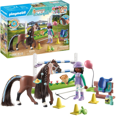 Playmobil Horses of Waterfall Zestaw Zoe i Blaze z przeszkodami 67 elementów