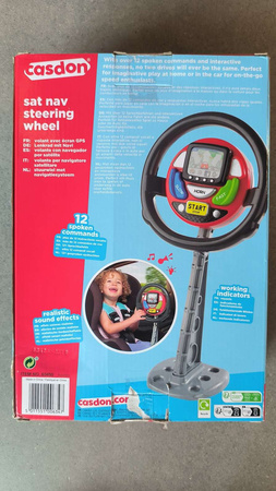 OUTLET Ruchoma kierownica symulator jazdy światło dźwięki Mały kierowca Casdon USZKODZONA