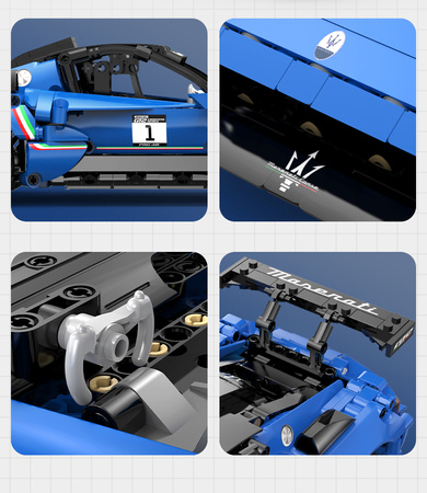 Klocki konstrukcyjne CaDA wyścigówka Samochód wyścigowy zdalnie sterowany Maserati GT2 Auto sportowe 549 elementów RC