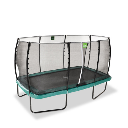 Trampolina ogrodowa z siatką zabezpieczającą na nóżkach Allure Classic 244x427 cm zielona