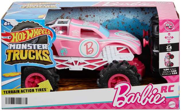 Zdalnie Sterowany różowy Monster Truck Barbie auto RC 19 cm