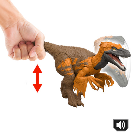 Figurka Dinozaur Utahraptor Jurassic World Rebirth Wild Roar dźwięk 26 cm