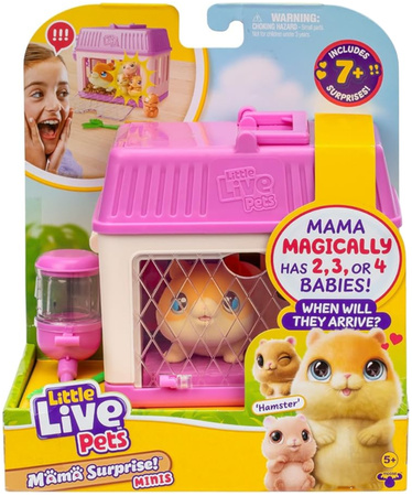Little Live Pets zabawkowe zwierzątko chomik mama + małe chomiki i akcesoria