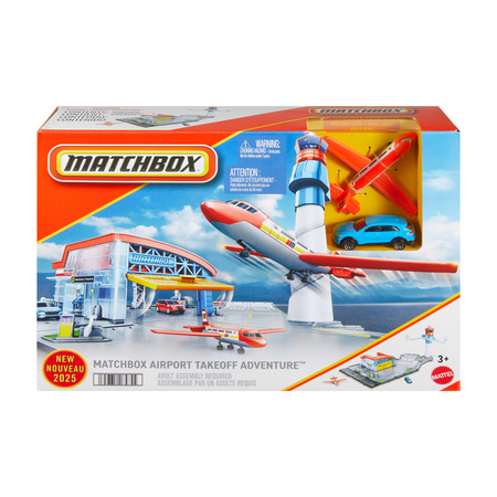 Matchbox zestaw Lotnisko Przygód + 2 metalowe pojazdy samolot samochód Audi