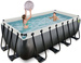 Basen ogrodowy 400x200x122 cm z pompą filtrującą i drabinką czarny
