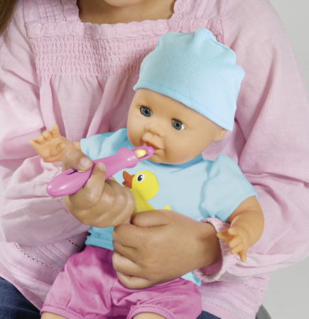 OUTLET Zestaw Bobas Laura głodna lalka 38 cm + smoczek, butelka i akcesoria do karmienia USZKODZONE OPAKOWANIE