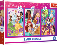 Puzzle Trefl 3 x 80 Księżniczki Przyjaciółki Disney Princess