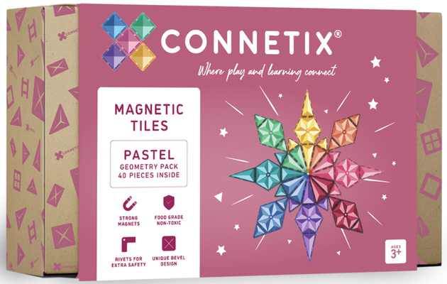 CONNETIX Pastel Geometry Pack Kreatywne klocki magnetyczne 40 elementów