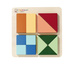 Montessori Kolorowe Drewniane Puzzle Kwadraty Trójkąty Prostokąty 13 Elementów