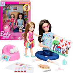 Zestaw Barbie Arteterapia 2 lalki + akcesoria kariera Arteterapeutka
