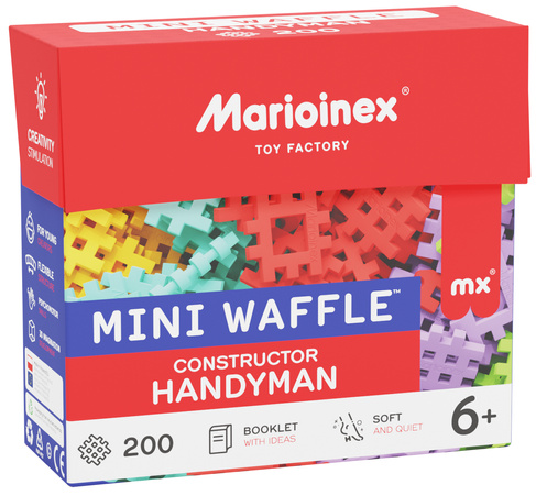 Klocki konstrukcyjne Mini Waffle zestaw Konstruktor Majster 200 elementów Marioinex