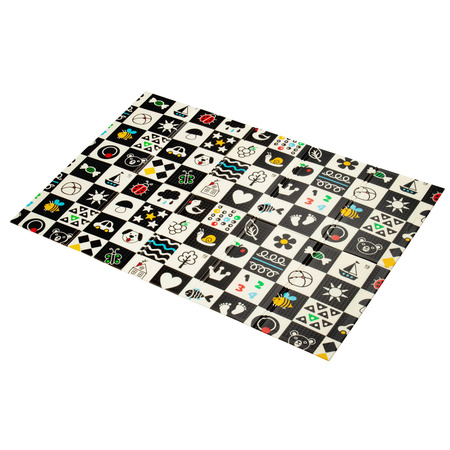 Humbi Gruba Mata Edukacyjna 2w1 z pianki XPE 180x120 polski alfabet kontrastowe obrazki