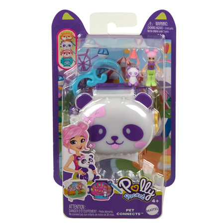 Polly Pocket Zestaw Kompaktowy Pet Connects Panda figurki i akcesoria