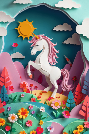 Puzzle 160 elementów Jednorożec z papieru 40 Rocznica 6+