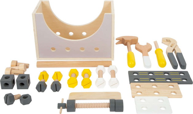 Drewniana skrzynka z narzędziami 24 elementy