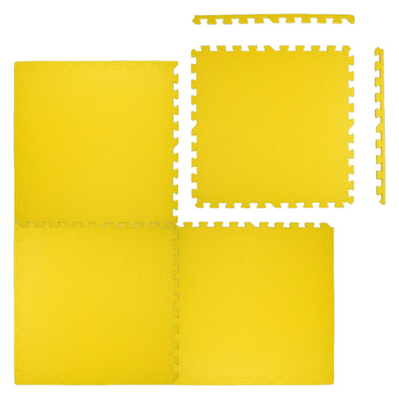 Żółta Mata piankowa podłogowa Humbi 120x120 Duże puzzle piankowe wodoodporne bezpieczne 4 szt. żółty