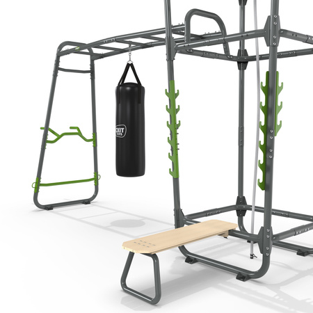 Siłownia Fitness GetSet PS510 Stacja treningowa siłowa Stanowisko do ćwiczeń: drążki, ławka, stojak, worek, lina, drabinka