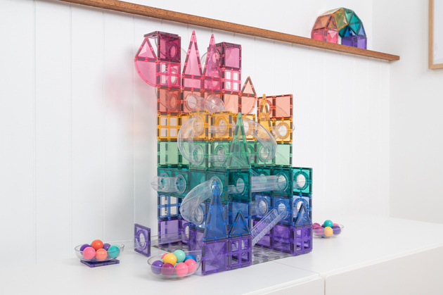 CONNETIX Pastel Ball Run Expansion Pack Kreatywne klocki magnetyczne 80 elementów