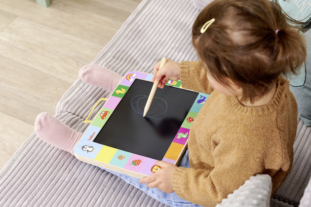 Drewniana Tabliczka do Rysowania dla Dzieci + Rysik Ołówek 3+