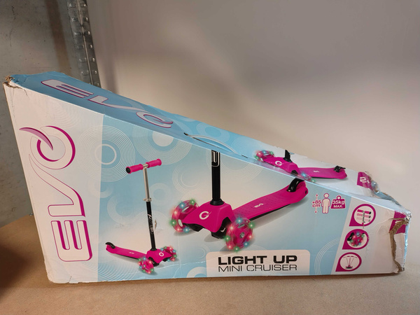 OUTLET EVO Regulowana Trójkołowa Hulajnoga dla Dzieci Light Up Mini Cruiser Różowy Świecące kółka USZKODZONE OPAKOWANIE