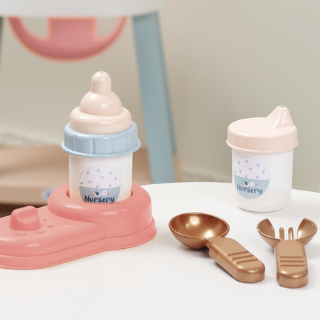 Nursery Zestaw Do Karmienia Opiekunki dla Lalek z fotelikiem i akcesoriami 7 elementów