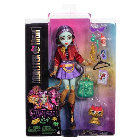 Monster High Jinafire Long duża lalka smok z pieskiem Cloudy "Yun Yun" 27 cm + akcesoria Straszyceum