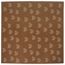 Humbi Mata piankowa Puzzle piankowe 9 szt. jasnobrązowy we wzór 180 x 180 x 1 cm