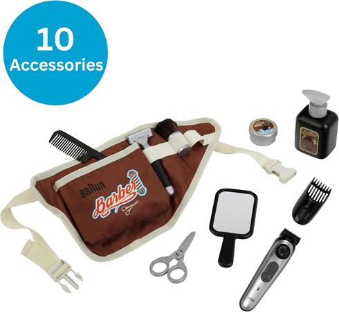 Zestaw Pas Barbera Braun z akcesoriami Mini Salon dla Małych Stylistów 10 akcesoriów