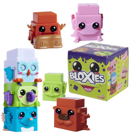 Bloxies 2 figurki kostki zwierzątek z ruchomymi elementami pojedynczy element seria 1