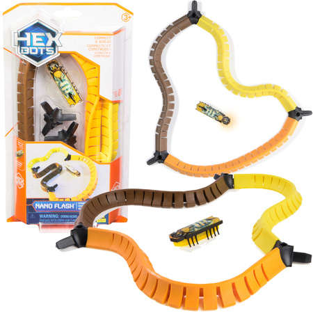 Hexbots Hexbug Nano Flash Karaluch Robot Żółty Robak+ Tor Zestaw Startowy
