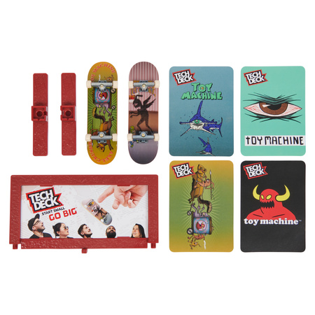 Tech Deck zestaw 2 x fingerboard mini deskorolka Toy Machine w zestawie z przeszkodą