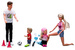 OUTLET Steffi Love Zestaw lalek rodzina sportowa Steffi, Kevin i dzieci WADLIWY