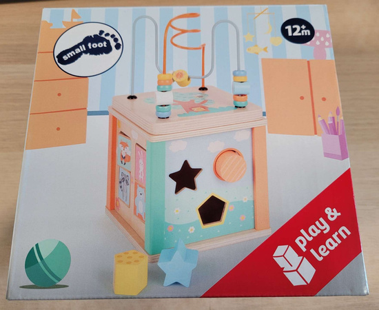 OUTLET Drewniana kostka motoryczna edukacyjna dla dzieci 5w1 WYBRAKOWANA